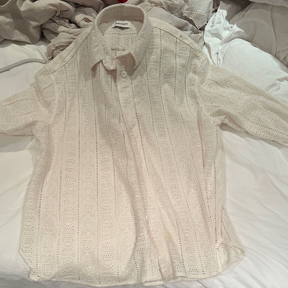 Source Unknown Pointele Oversized Button Up Shirt - image 2